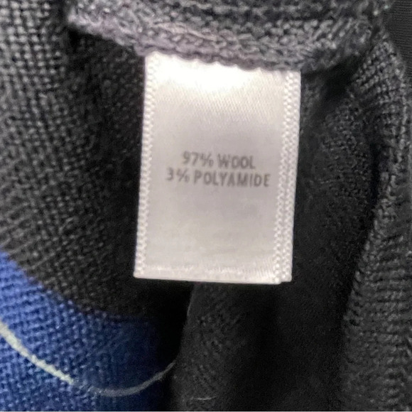 St John For Nordstrom Wool Sweater Asymmetrical Caviar/Marine Size Small Preppy - Picture 5 of 6